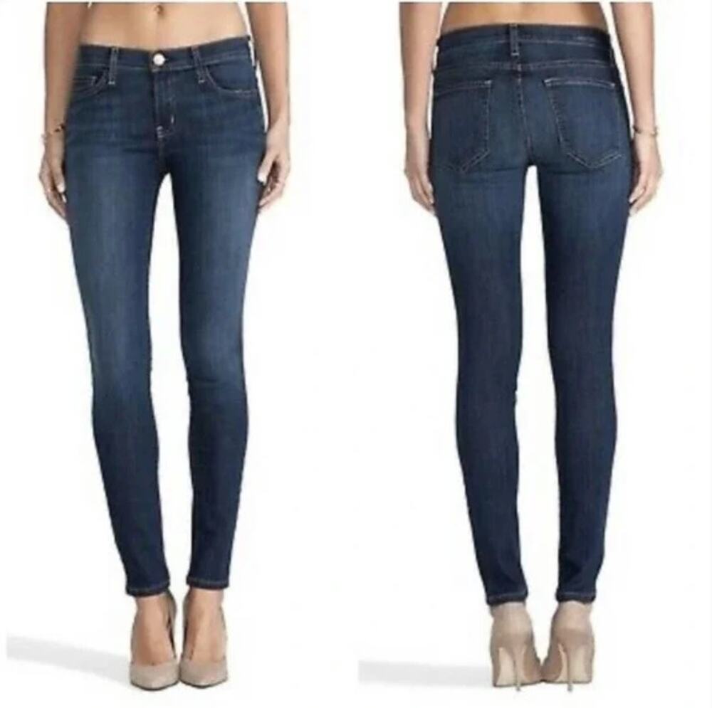 Current/Elliott The Skinny Dark Wash Low Rise Ankle Jeans Womens Size 27 Stretch